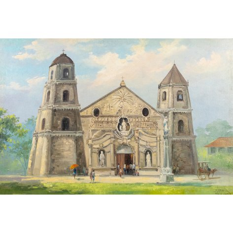Eddie Sarmiento (b. 1940) - Miag-ao Church, Iloilo