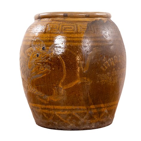 A robust unglazed Martaban storage jar