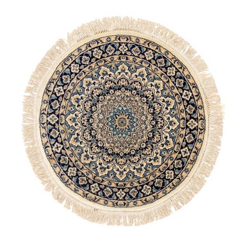A Persian Nain circular rug