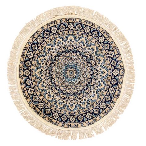 A Persian Nain circular rug