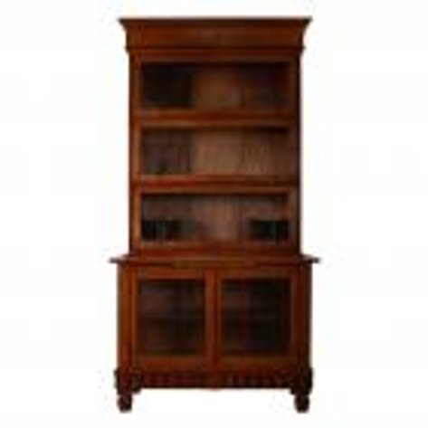 A secretaire bookcase carved with owner’s name “C.T. ALGABRE”