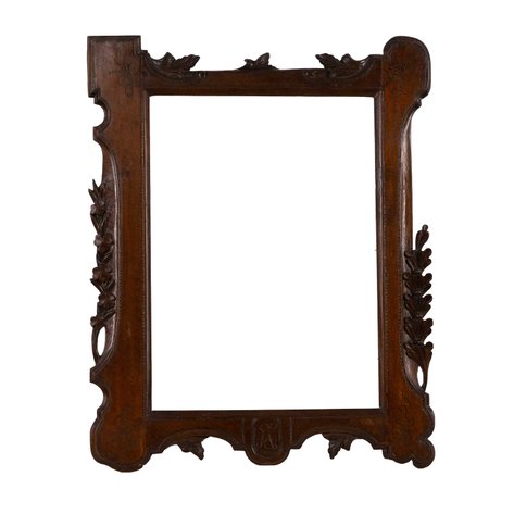 An Art Nouveau frame featuring stippled punchwork background and exquisite climbing openwork foliate carvings
