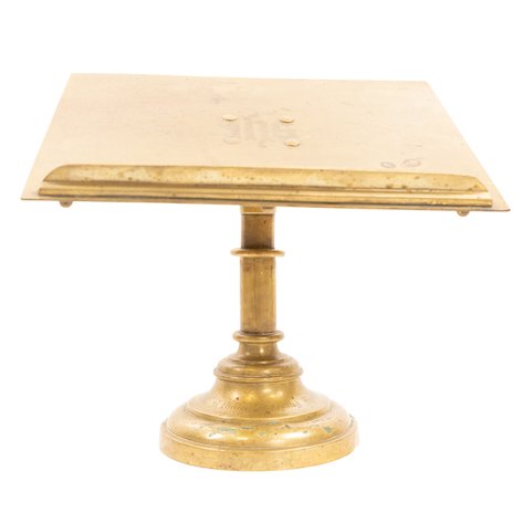 A vintage Gothic Revival brass missal stand