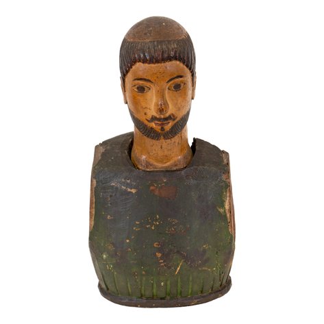 A folk-style head of San Francisco de Asis