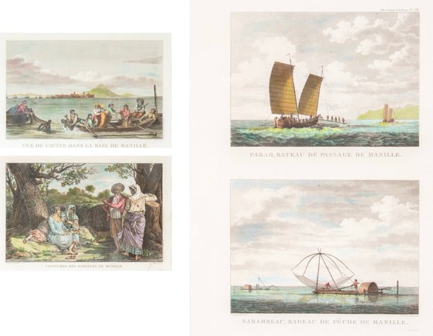 Jean Francois de la Perouse (1741–1788) - A lot of 3 hand-colored copper engravings relating to the Philippines from the voyage of la Perouse