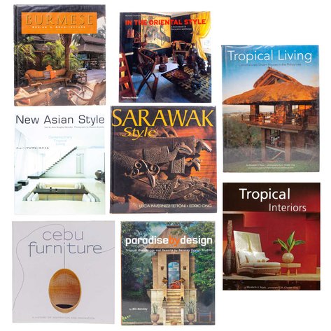 A lot of 8 books on Asian architecture