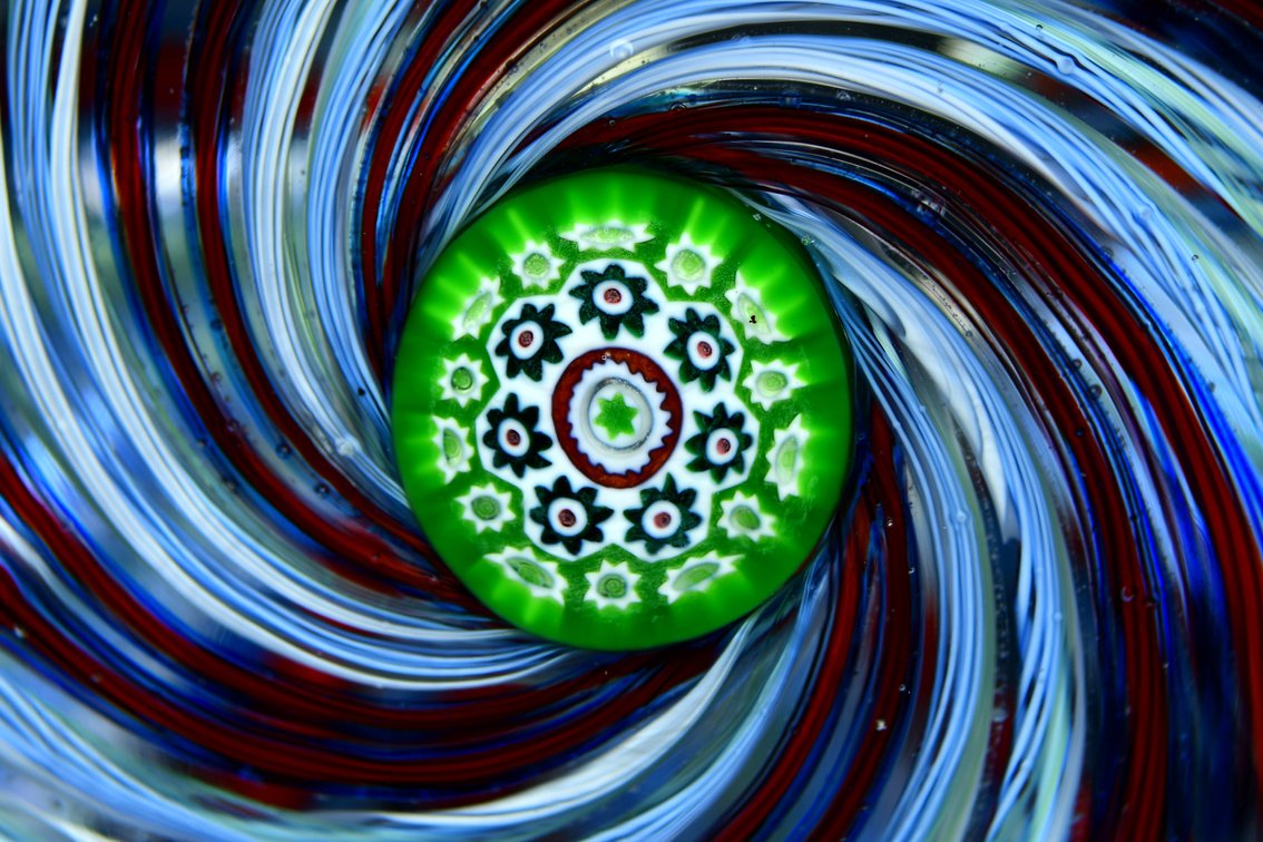 Perthshire Blue Latticinio Swirl