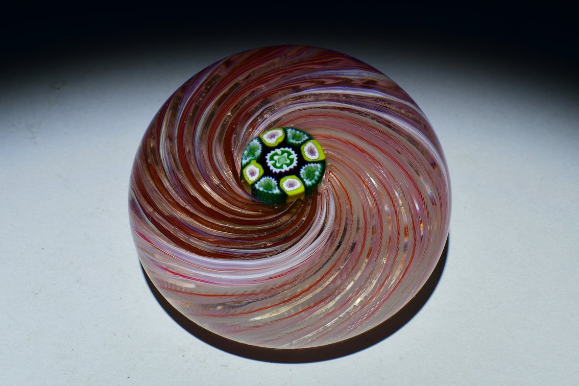 Perthshire Pink Latticinio Swirl
