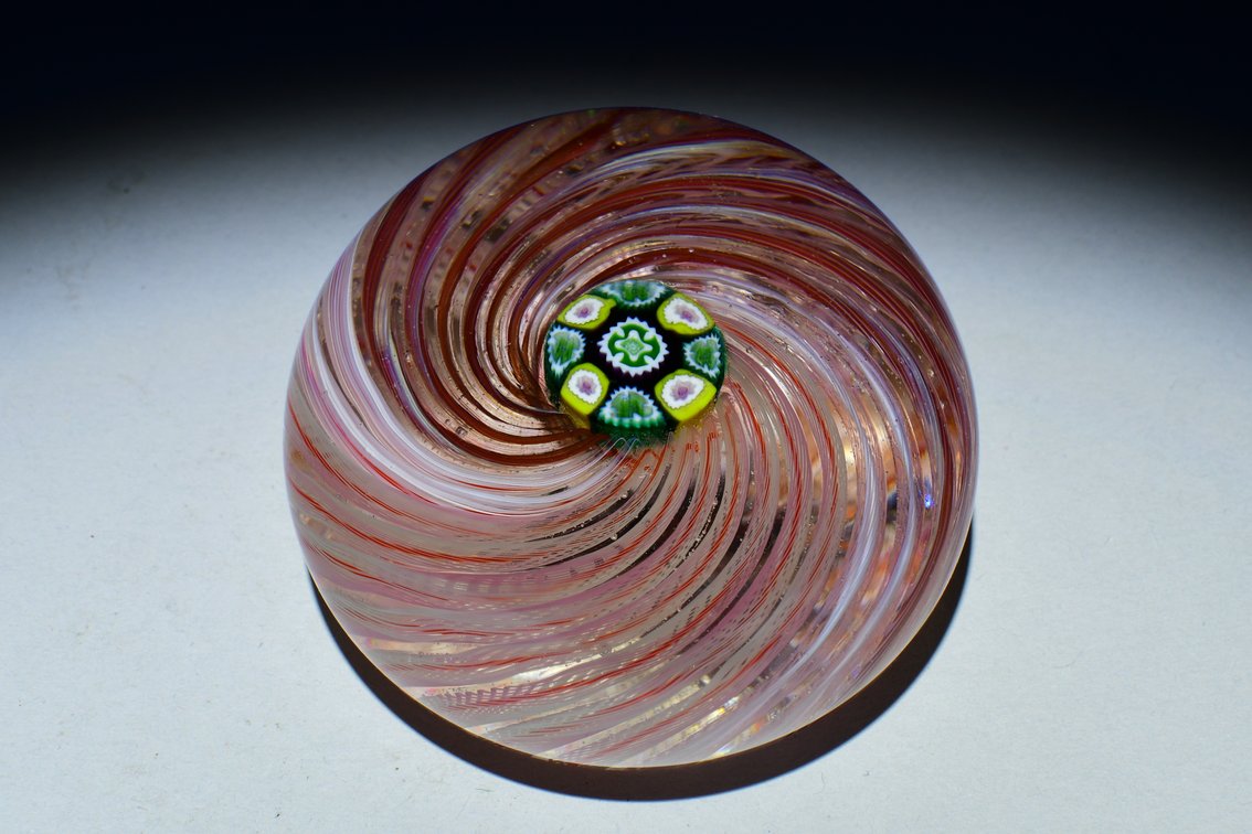Perthshire Pink Latticinio Swirl