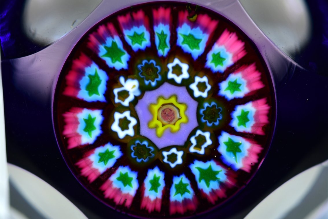 Perthshire Amethyst Overlay Millefiori Stopper