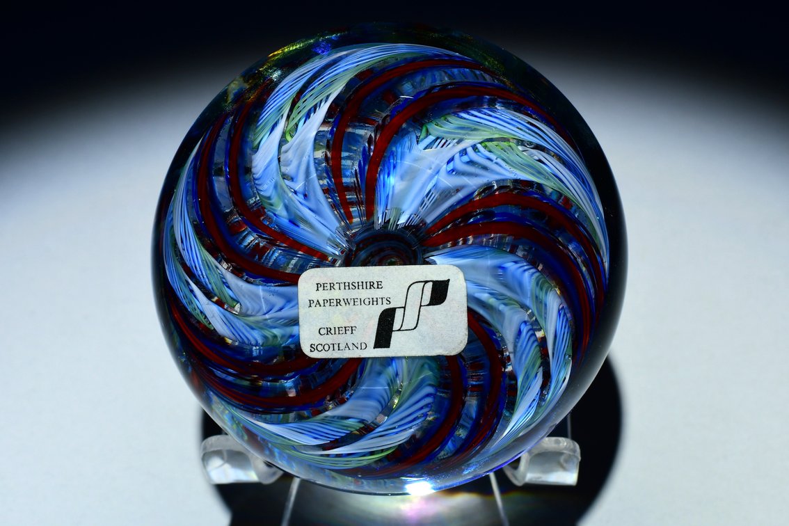 Perthshire Blue Latticinio Swirl