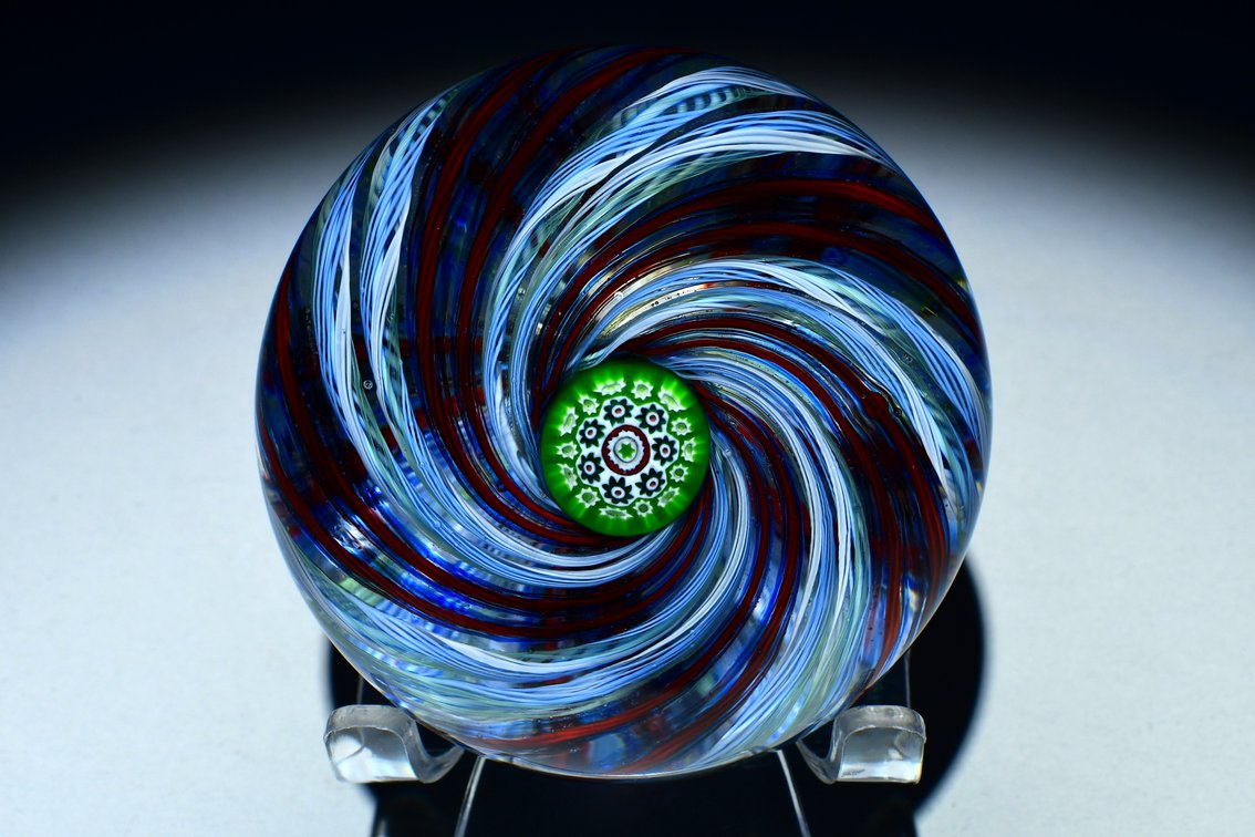 Perthshire Blue Latticinio Swirl