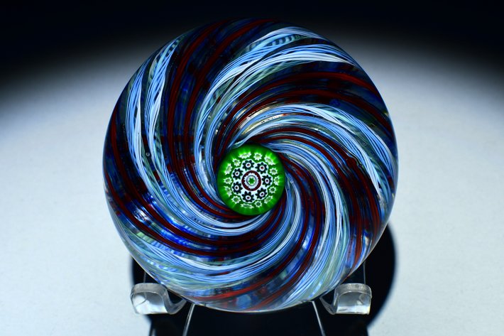 Perthshire Blue Latticinio Swirl
