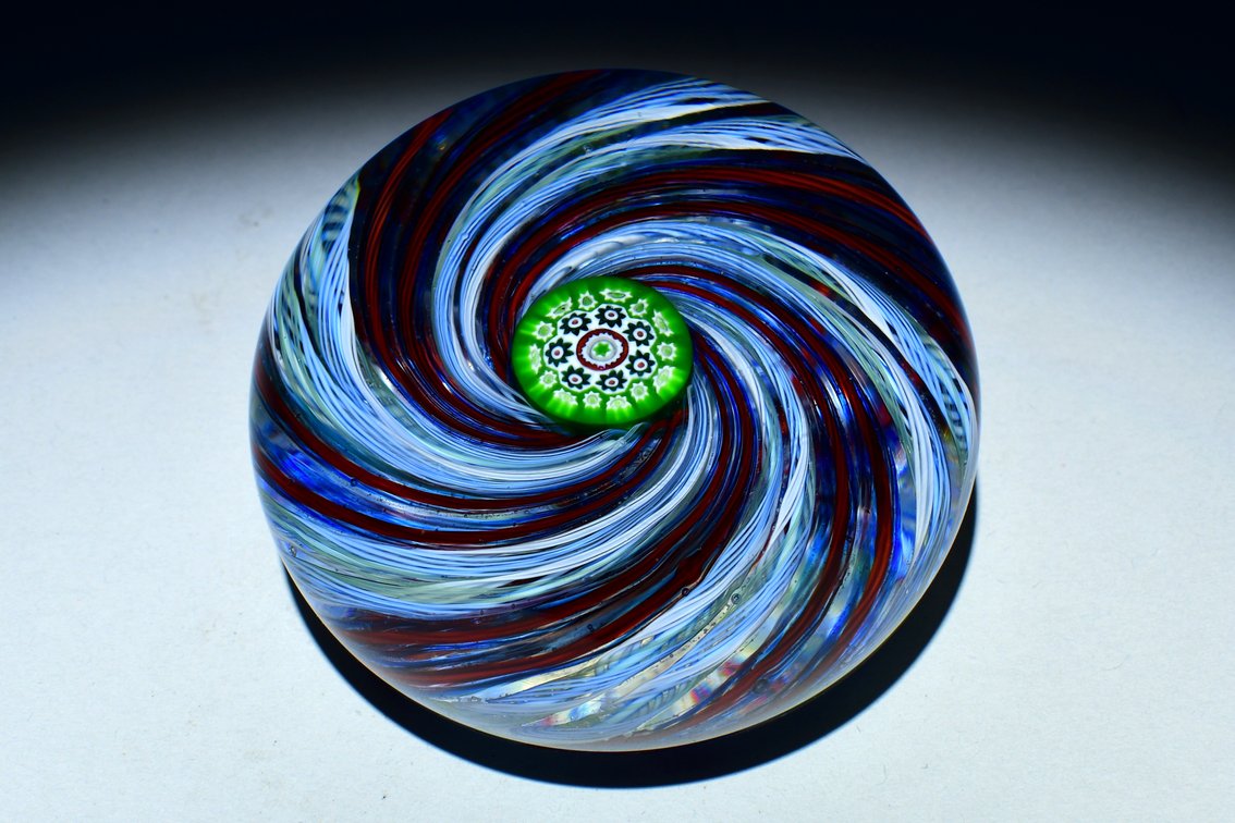 Perthshire Blue Latticinio Swirl