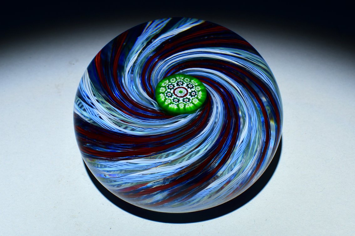 Perthshire Blue Latticinio Swirl