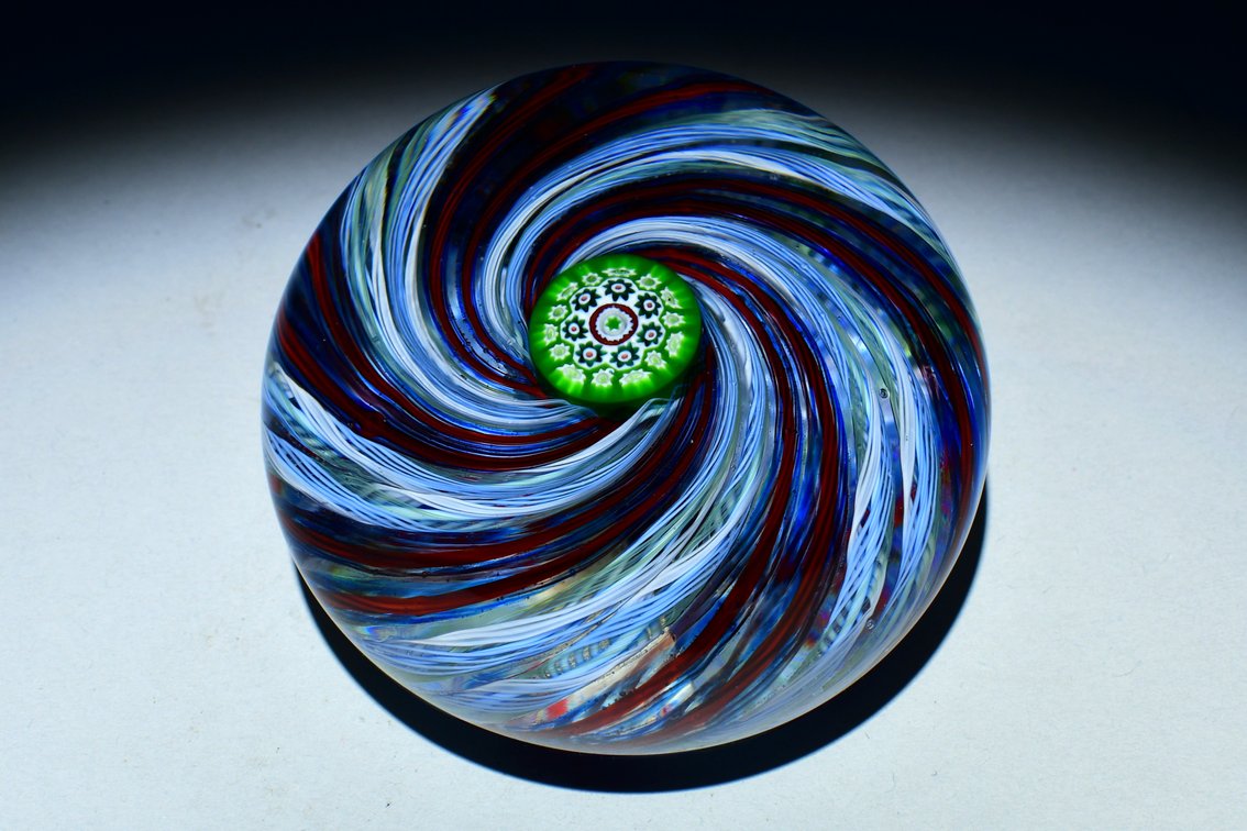 Perthshire Blue Latticinio Swirl