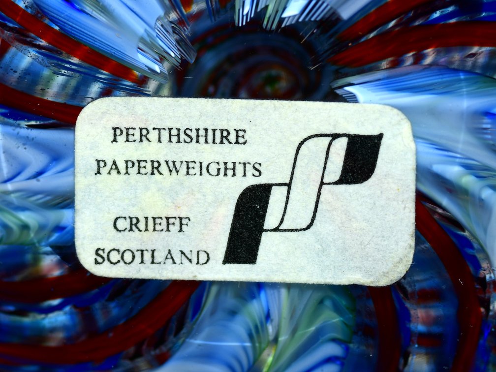 Perthshire Blue Latticinio Swirl