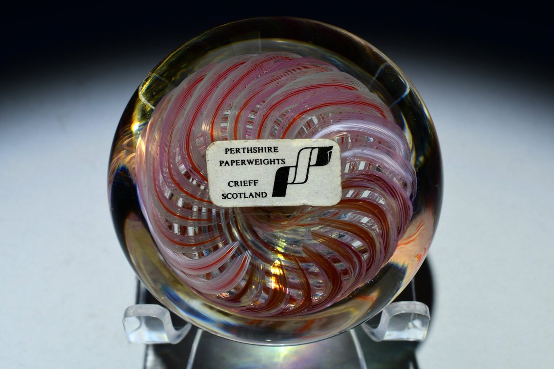 Perthshire Pink Latticinio Swirl