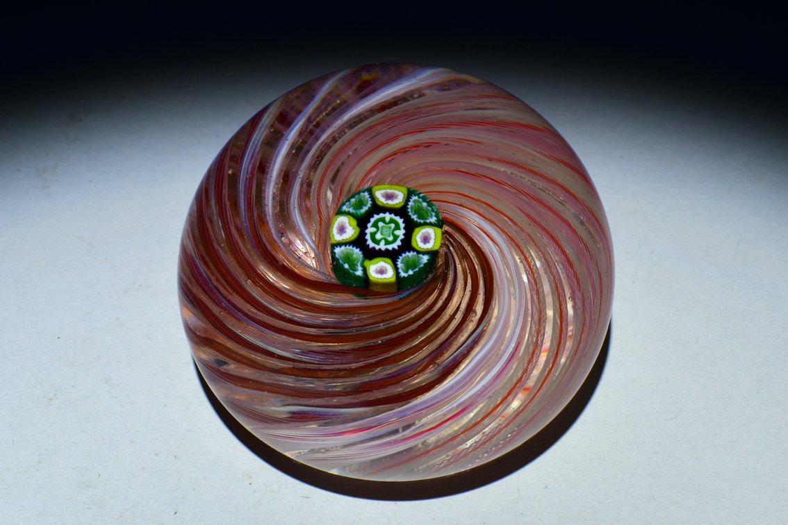 Perthshire Pink Latticinio Swirl