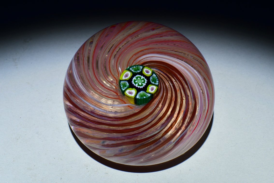 Perthshire Pink Latticinio Swirl