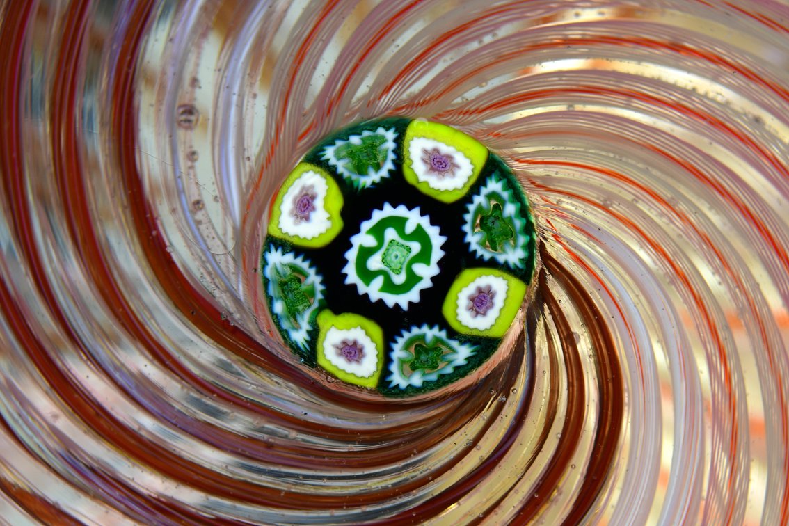 Perthshire Pink Latticinio Swirl
