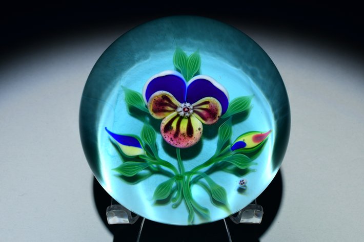 Baccarat Pansy Lampwork Motif 1972