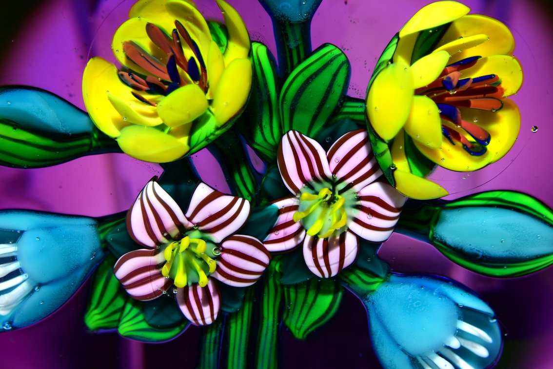 Ken Rosenfeld Floral Lampwork Bouquet 1988