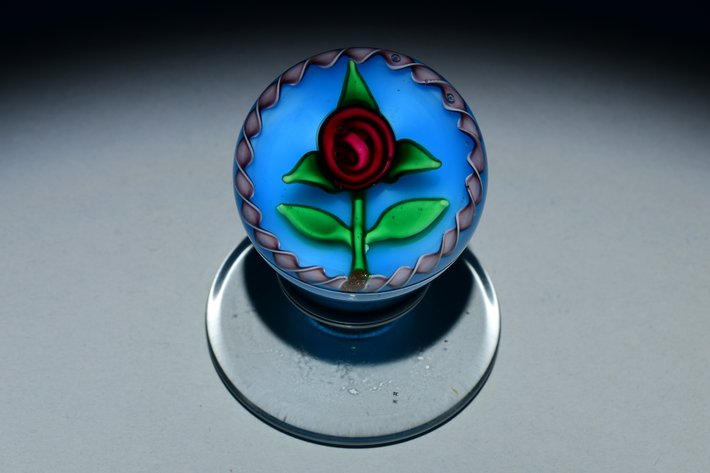 Charles Kaziun Rose Lampwork Pedestal