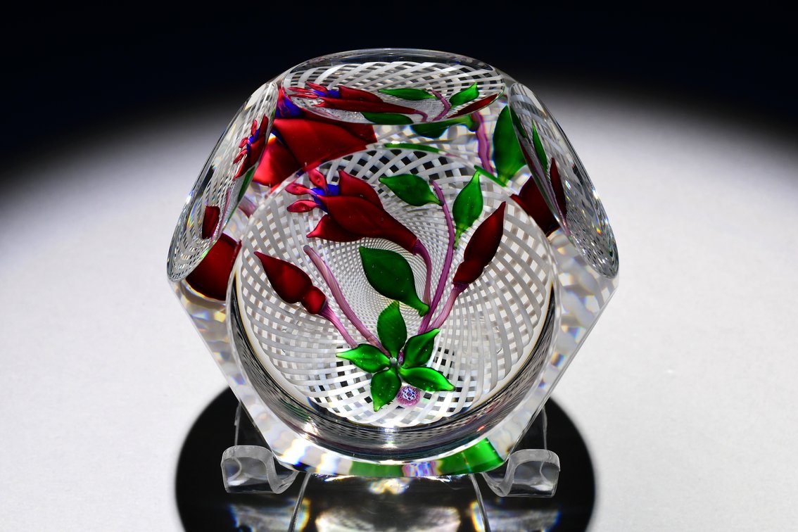 St. Louis Fuchsia on Latticinio 1976