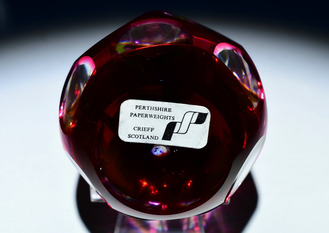 Perthshire Pom-Pom Ruby Overlay 1982