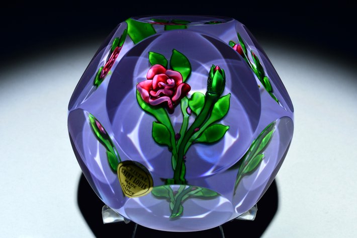 St. Louis Faceted Lampwork Rose 1978