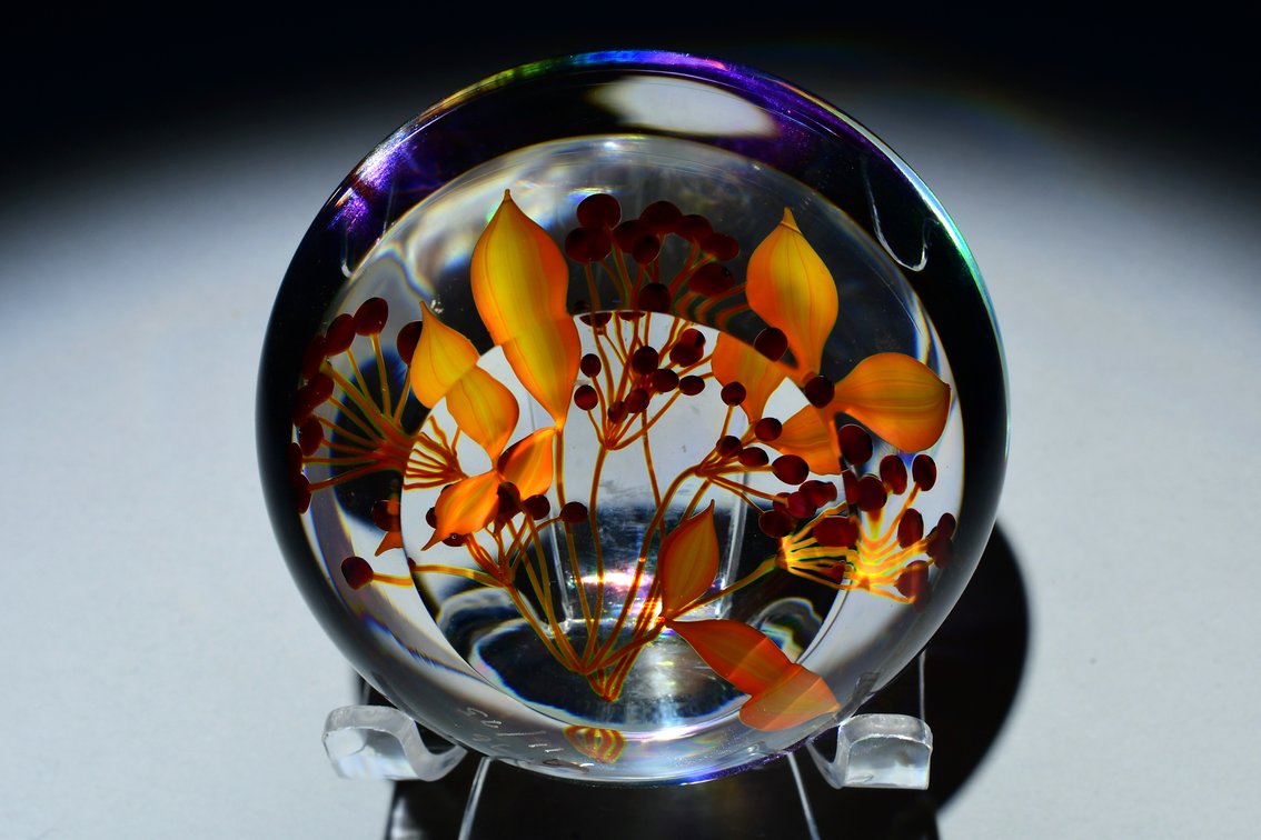 Paul Stankard Orange Fruiting Branch