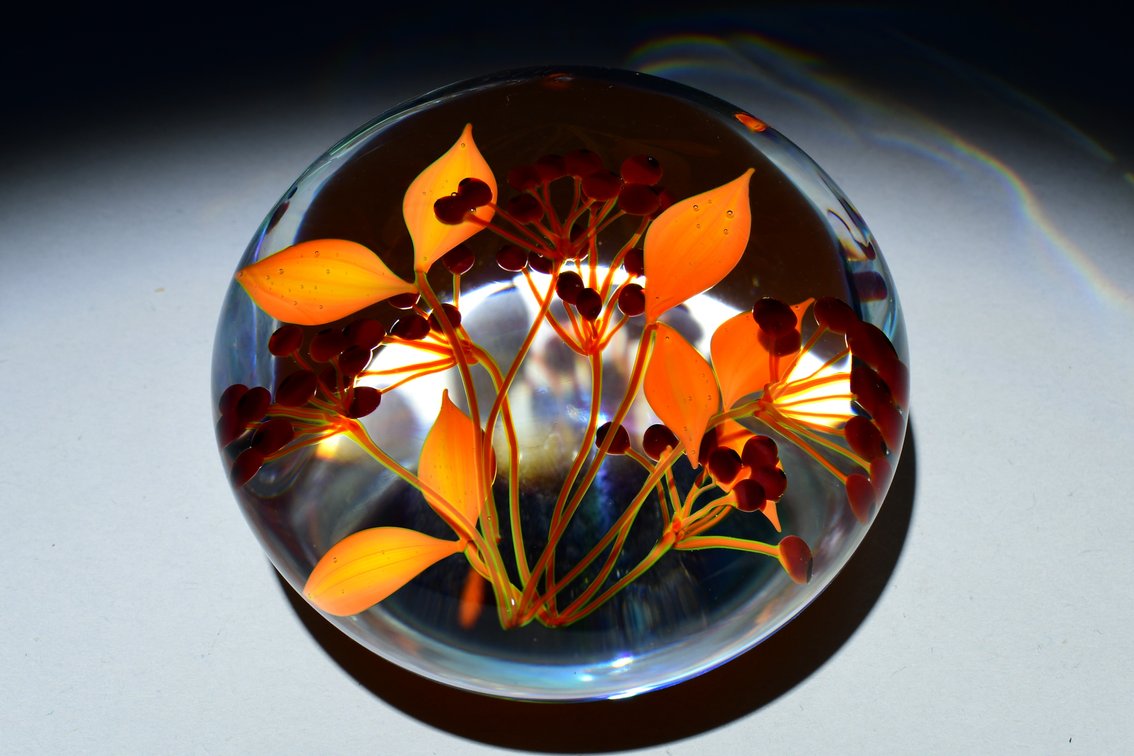 Paul Stankard Orange Fruiting Branch