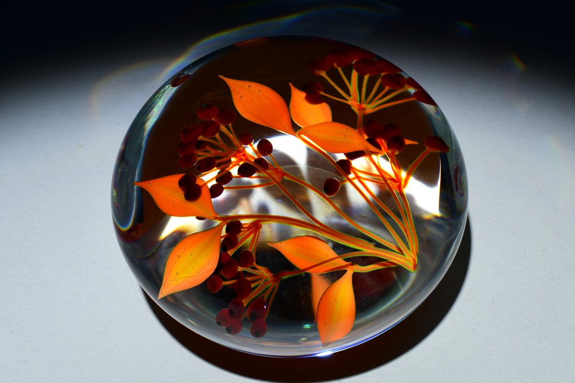 Paul Stankard Orange Fruiting Branch