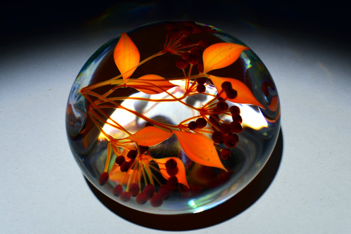 Paul Stankard Orange Fruiting Branch