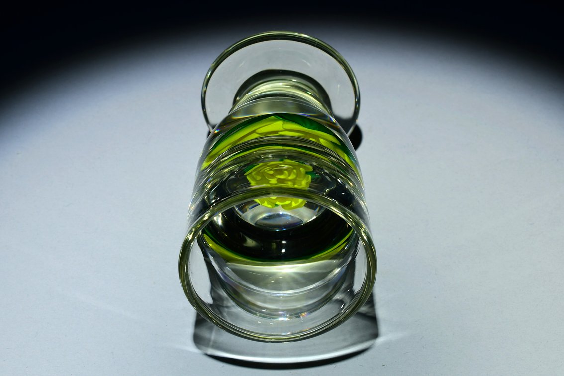 Whitefriars Lampwork Yellow Rose Goblet