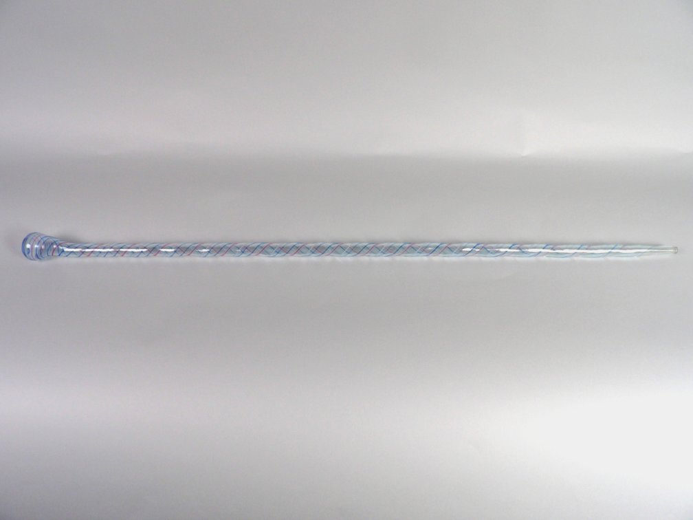 Handblown Glass Latticinio Torsade Parade Cane