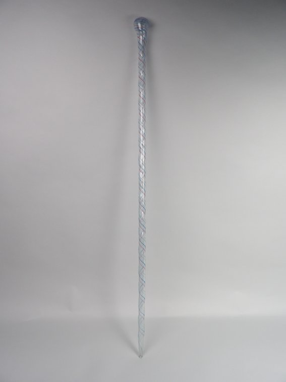 Handblown Glass Latticinio Torsade Parade Cane