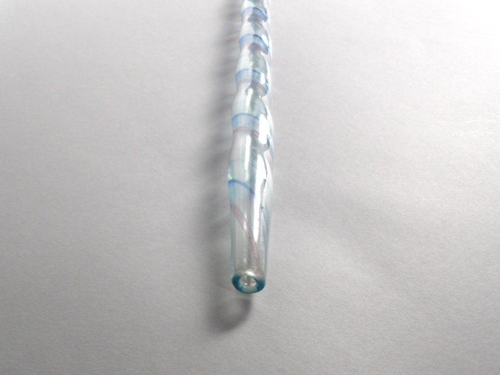 Handblown Glass Latticinio Torsade Parade Cane