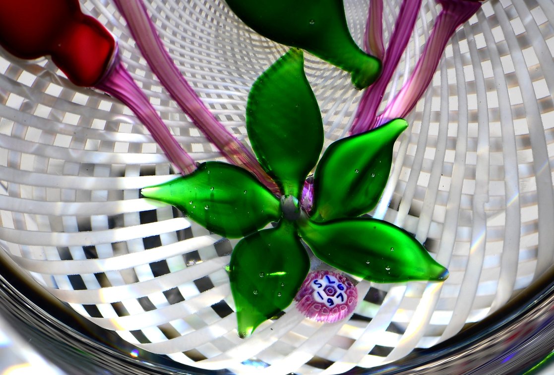 St. Louis Fuchsia on Latticinio 1976