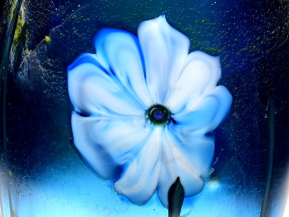 Josh Simpson Iridescent Floral Vase 1983