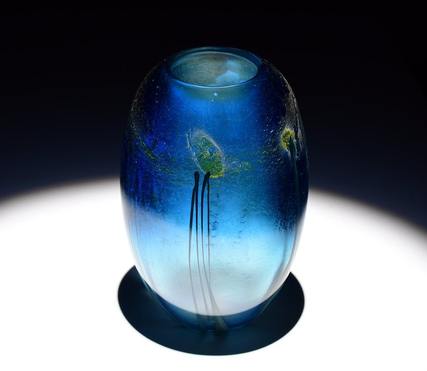 Josh Simpson Iridescent Floral Vase 1983