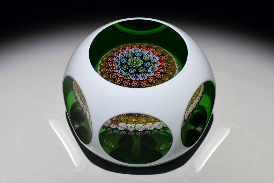 St. Louis Overlay Millefiori Mushroom 1970