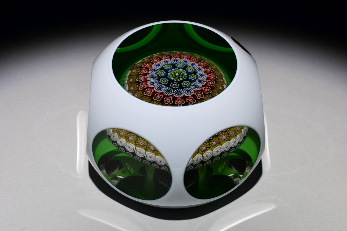 St. Louis Overlay Millefiori Mushroom 1970