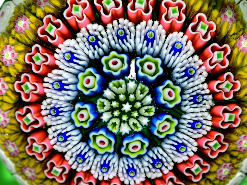 St. Louis Overlay Millefiori Mushroom 1970