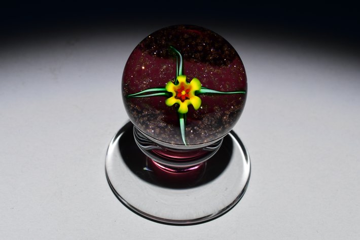 Charles Kaziun Floral Lampwork Pedestal
