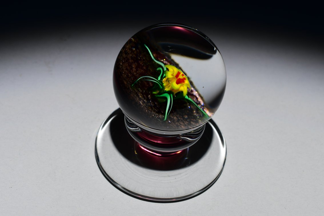 Charles Kaziun Floral Lampwork Pedestal
