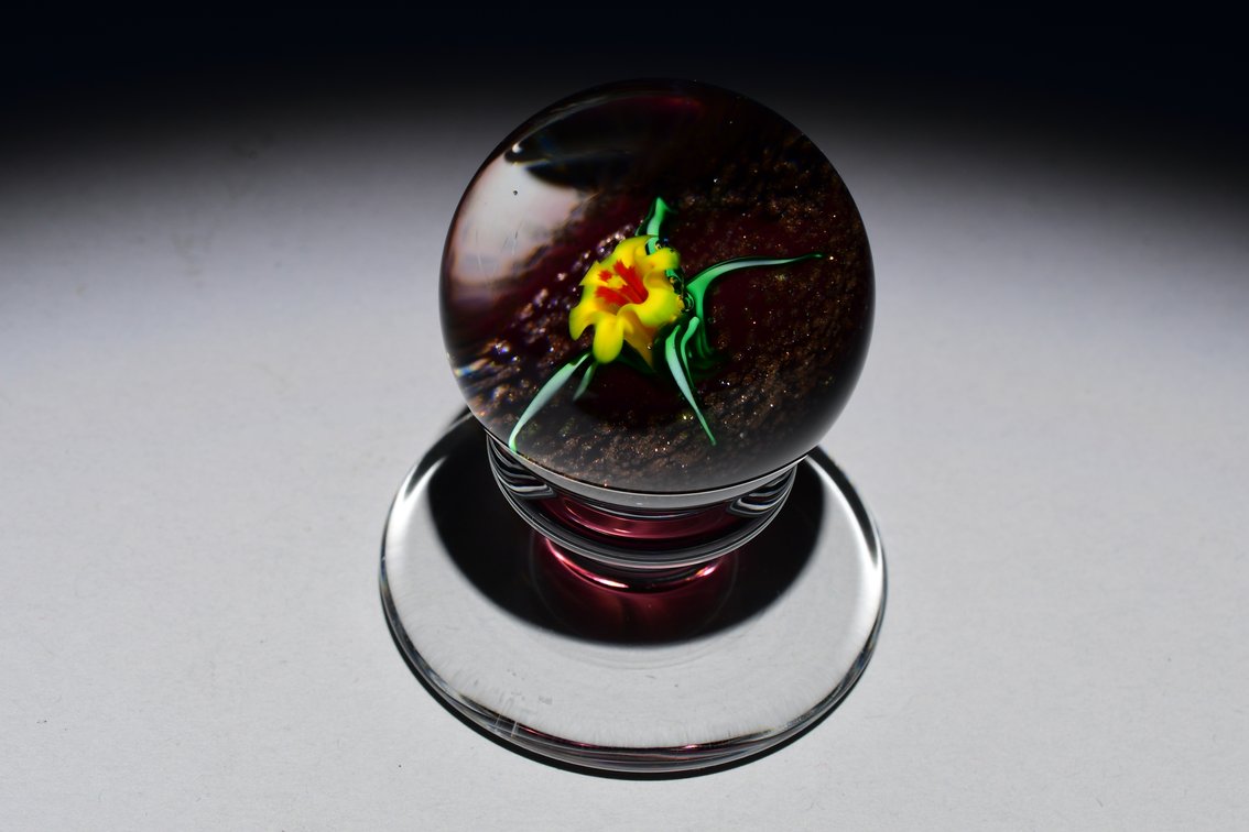 Charles Kaziun Floral Lampwork Pedestal