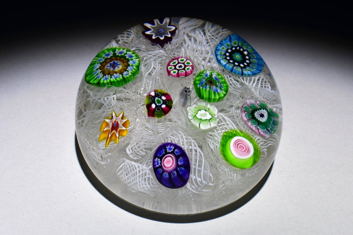 Perthshire Spaced Millefiori on Latticinio 1971