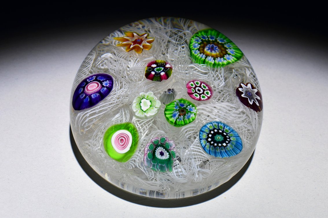 Perthshire Spaced Millefiori on Latticinio 1971